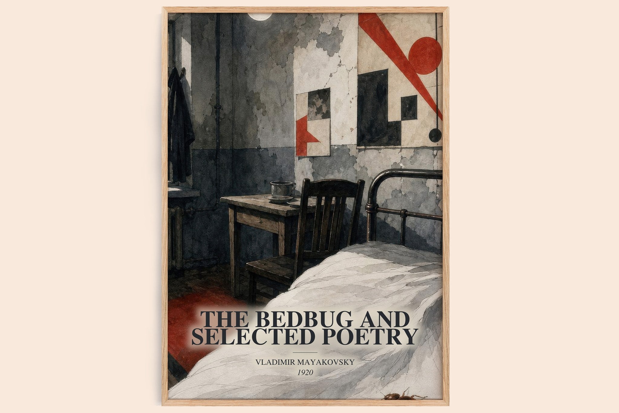 The Bedbug And Selected Poetry Book Watercolour Illustration by Vladimir Mayakovsky