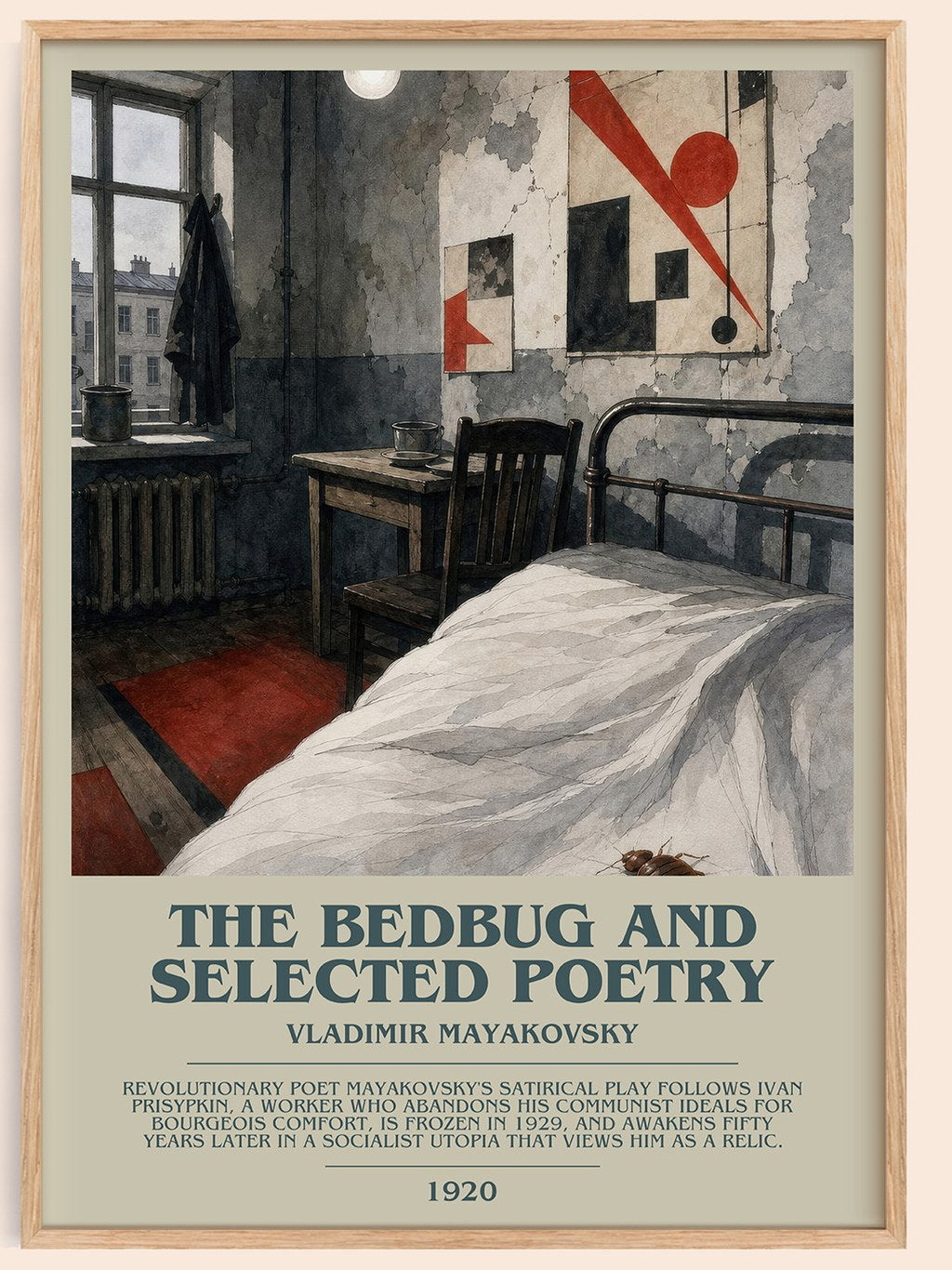 The Bedbug And Selected Poetry Bookish Wall Art by Vladimir Mayakovsky – framed poster