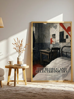 The Bedbug And Selected Poetry watercolour print in frame leaning in hallway – poetry wall art