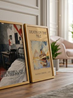 The Bedbug And Selected Poetry watercolour print framed by window – literary home decor