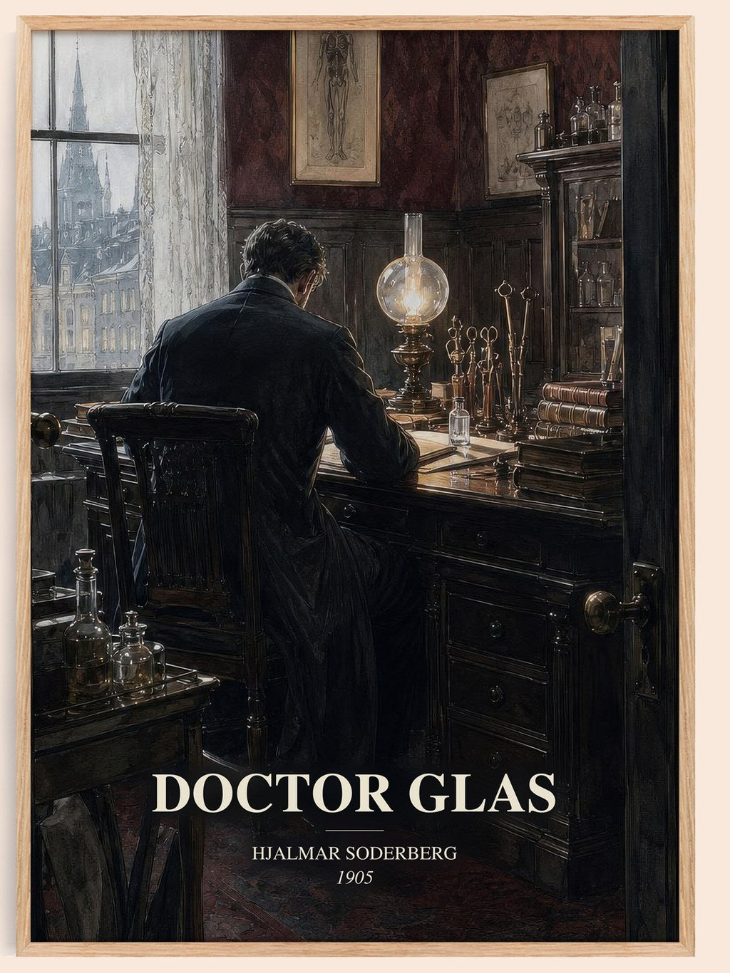 Doctor Glas watercolour book poster by Hjalmar Soderberg – framed literary art print