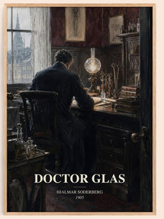Doctor Glas watercolour book poster by Hjalmar Soderberg – framed literary art print