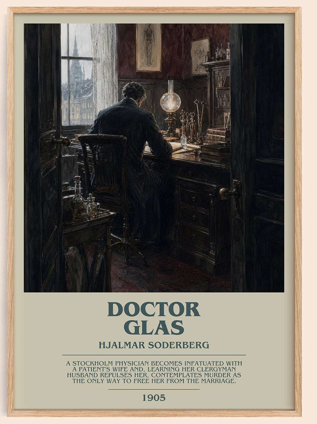 Doctor Glas Bookish Wall Art by Hjalmar Soderberg – framed poster