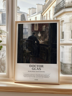 Doctor Glas Bookish Wall Art by Hjalmar Soderberg – framed print by a bright window