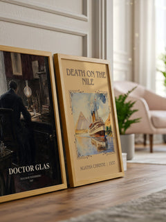 Doctor Glas watercolour print framed by window – literary home decor