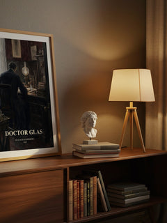 Doctor Glas watercolour print on bookshelf – Hjalmar Soderberg fan gift