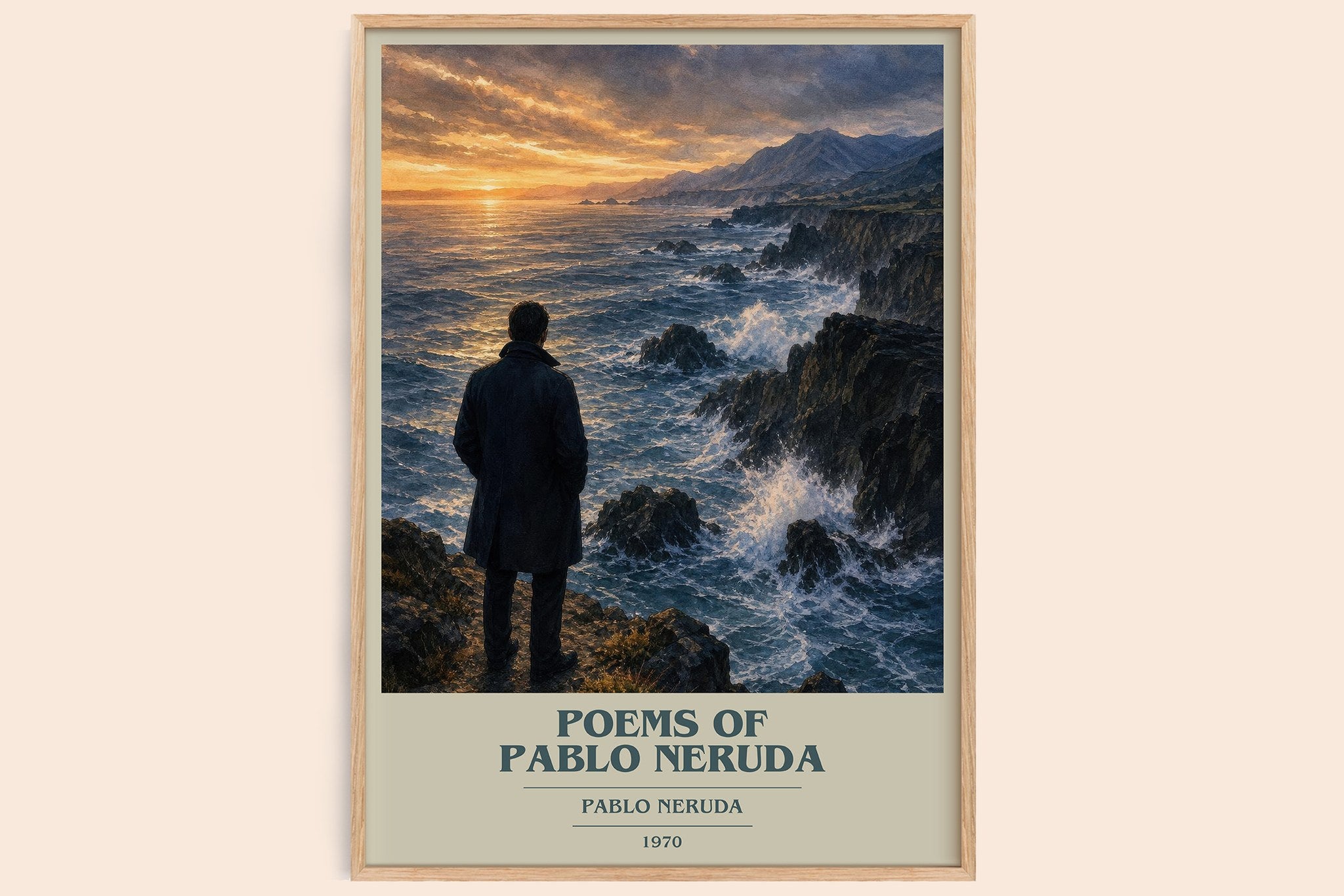 Poems of Pablo Neruda Book Cover Poster by Pablo Neruda