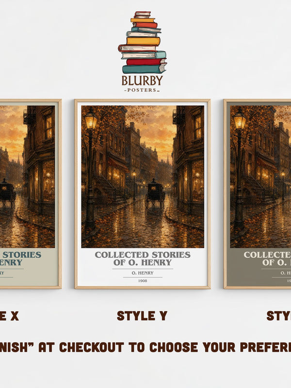 Collected Stories Of O. Henry book cover print in frame leaning in hallway – classic literature wall art