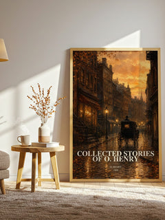 Collected Stories Of O. Henry watercolour print in frame leaning in hallway – classic literature wall art