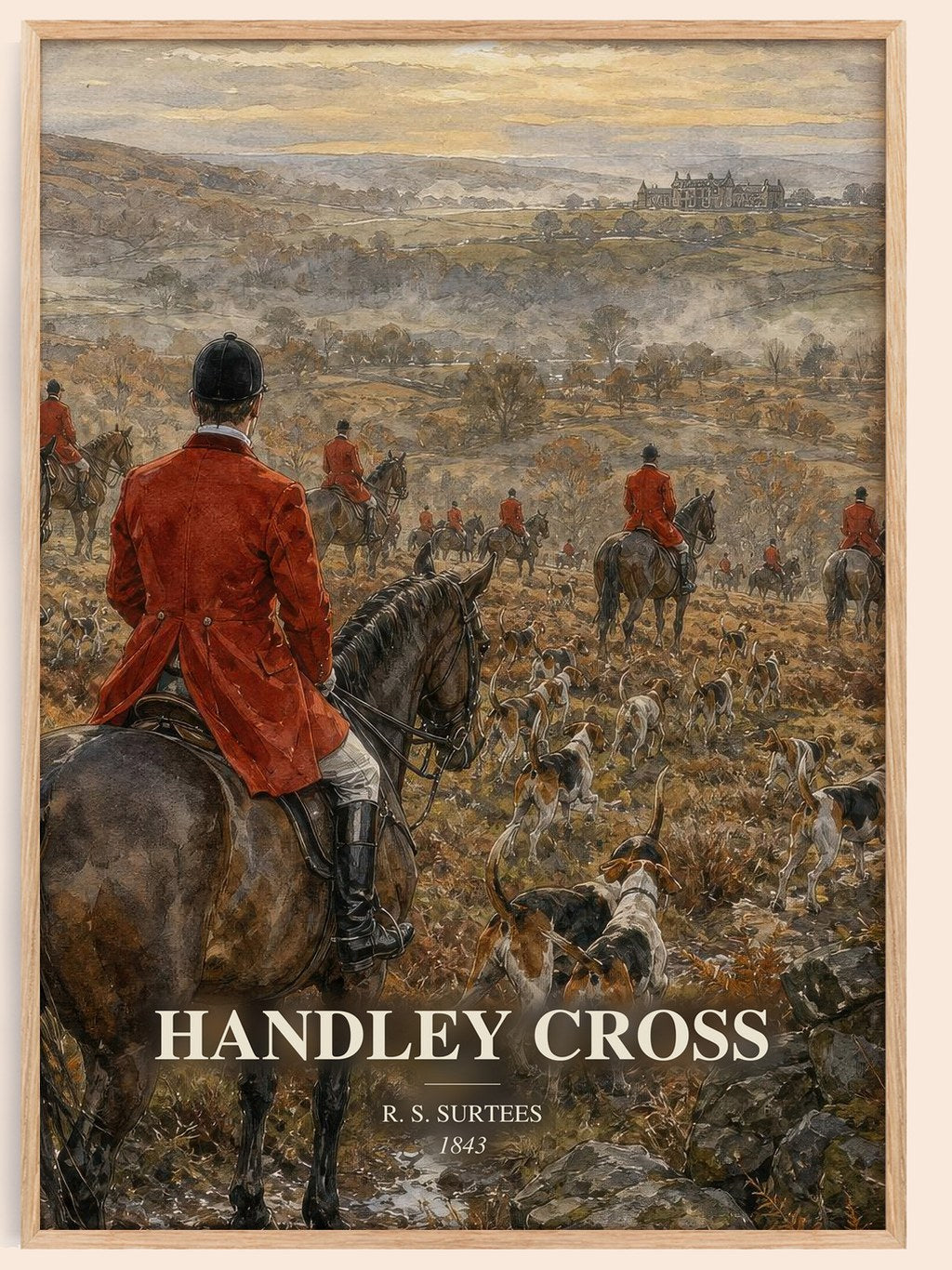 Handley Cross watercolour book poster by R. S. Surtees – framed literary art print