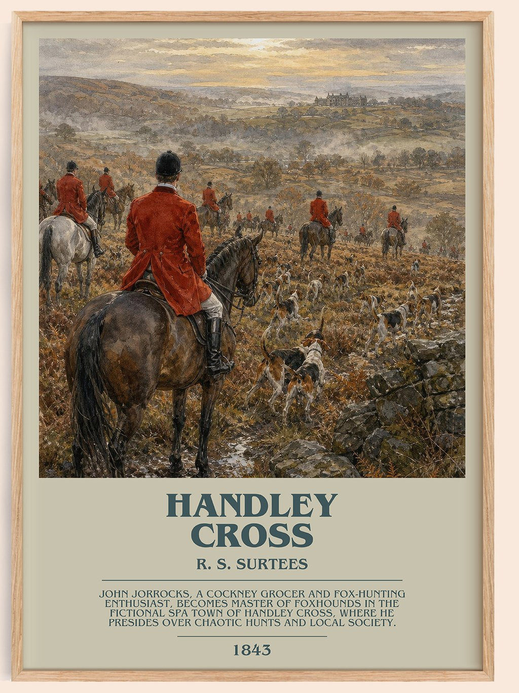 Handley Cross Bookish Wall Art by R. S. Surtees – framed poster