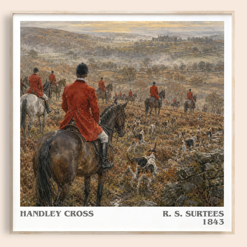 Handley Cross literary book poster by R. S. Surtees – framed literary art print