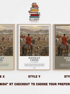 Handley Cross Bookish Wall Art by R. S. Surtees – Style X, Y and Z side by side – choose your finish