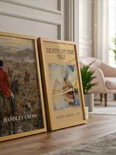 Handley Cross watercolour print framed by window – literary home decor