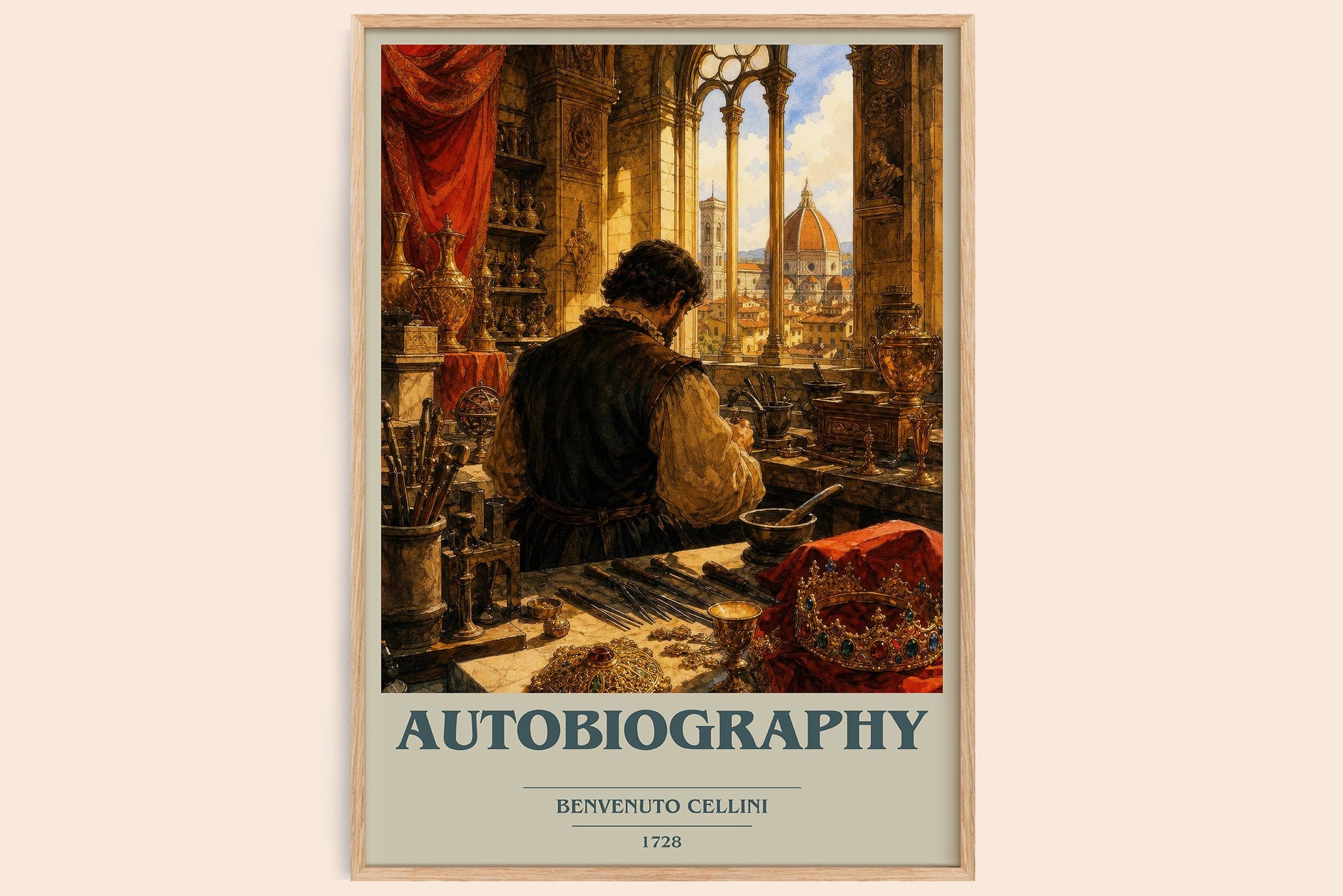 Autobiography Book Cover Poster by Benvenuto Cellini