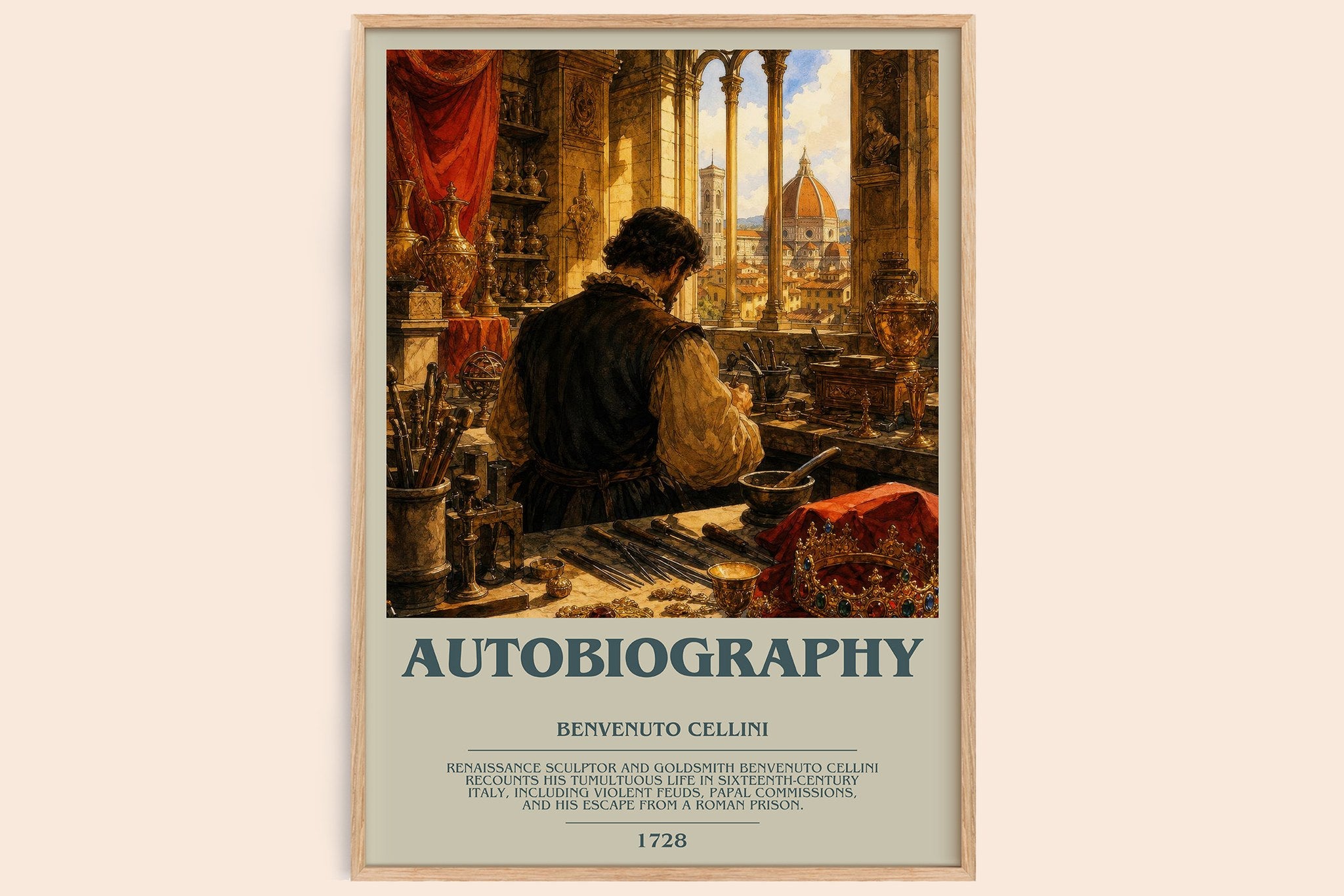 Autobiography Bookish Wall Art by Benvenuto Cellini