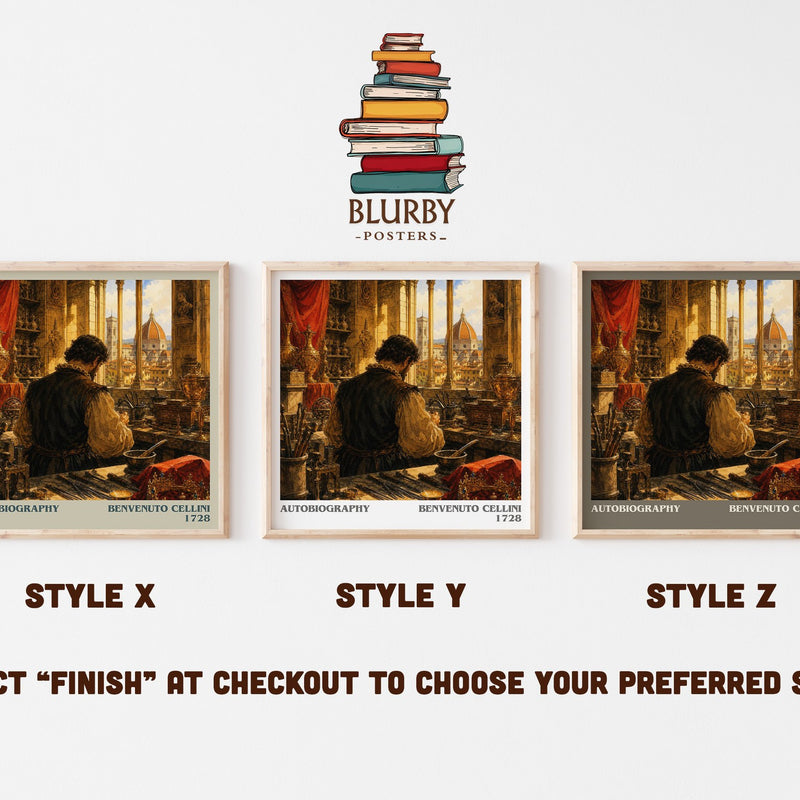 Autobiography literary print in frame leaning in hallway – memoir wall art