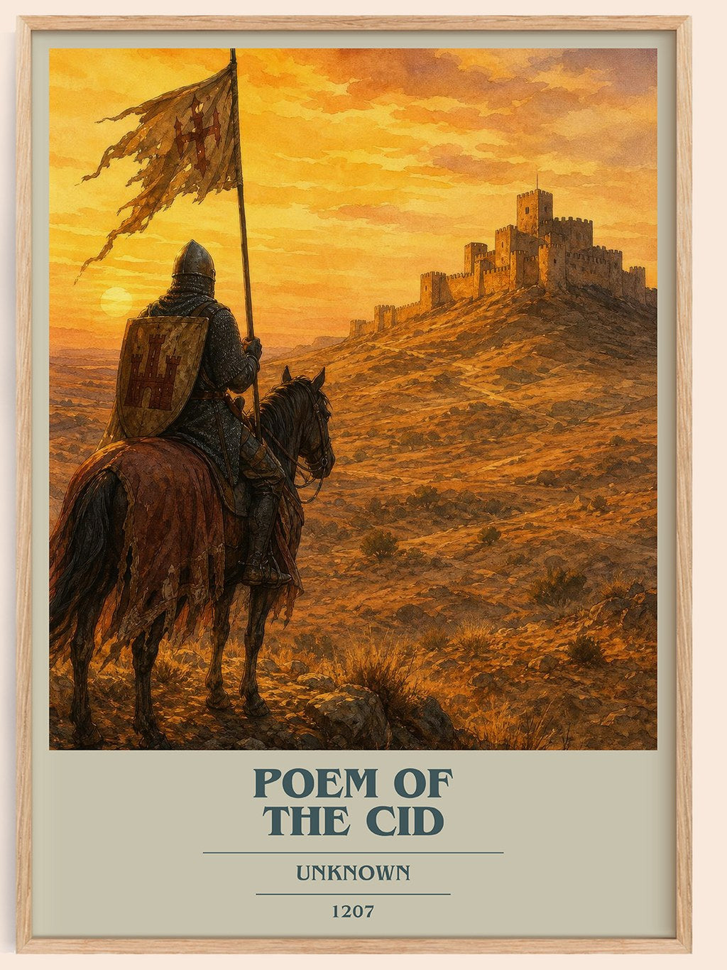 Poem of the Cid book cover book poster by Unknown – framed literary art print