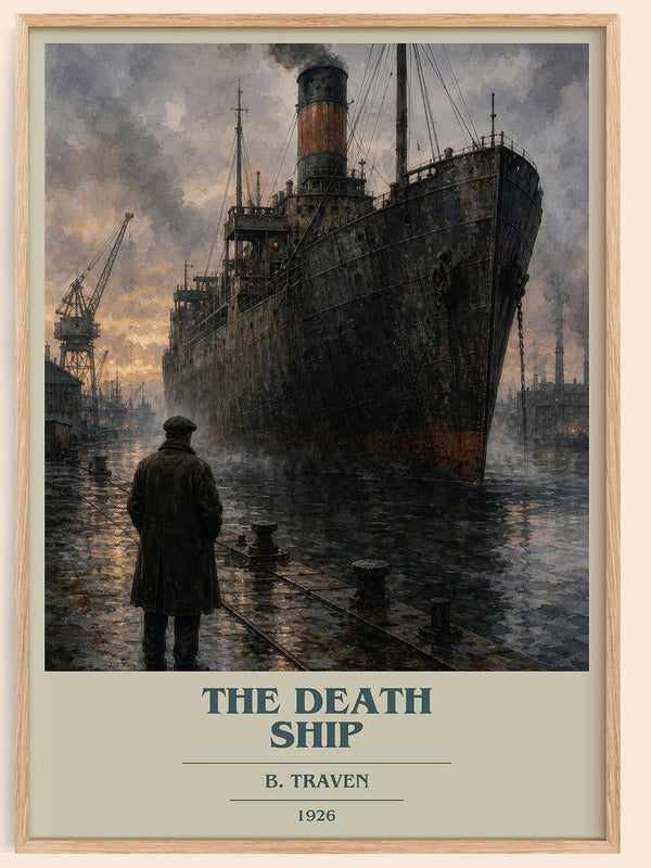 The Death Ship book cover book poster by B. Traven – framed literary art print