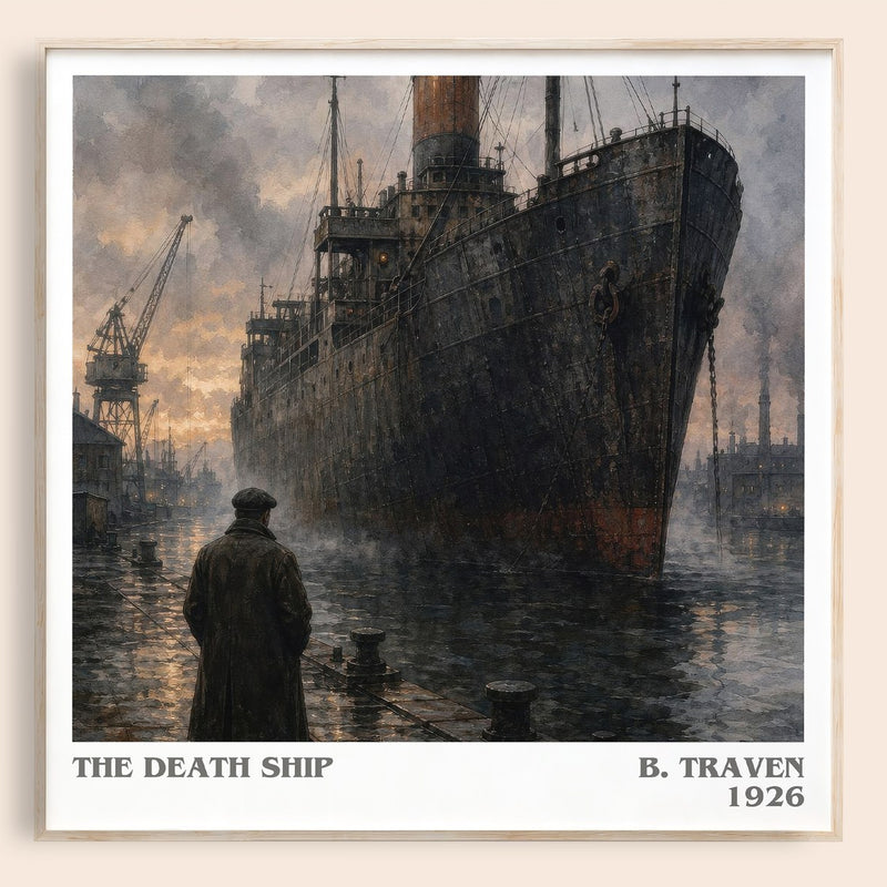 The Death Ship literary book poster by B. Traven – framed literary art print