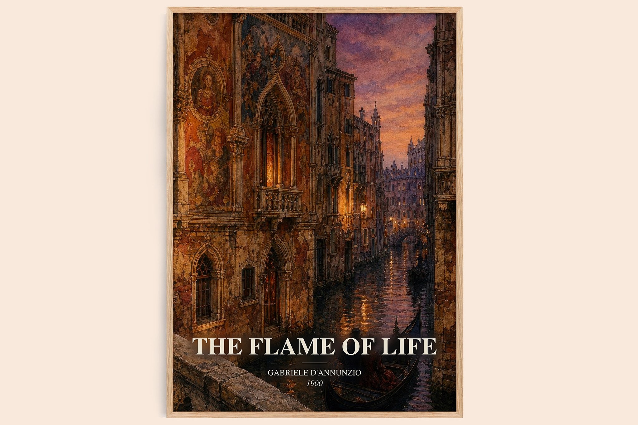 The Flame Of Life Book Watercolour Illustration by Gabriele D'Annunzio