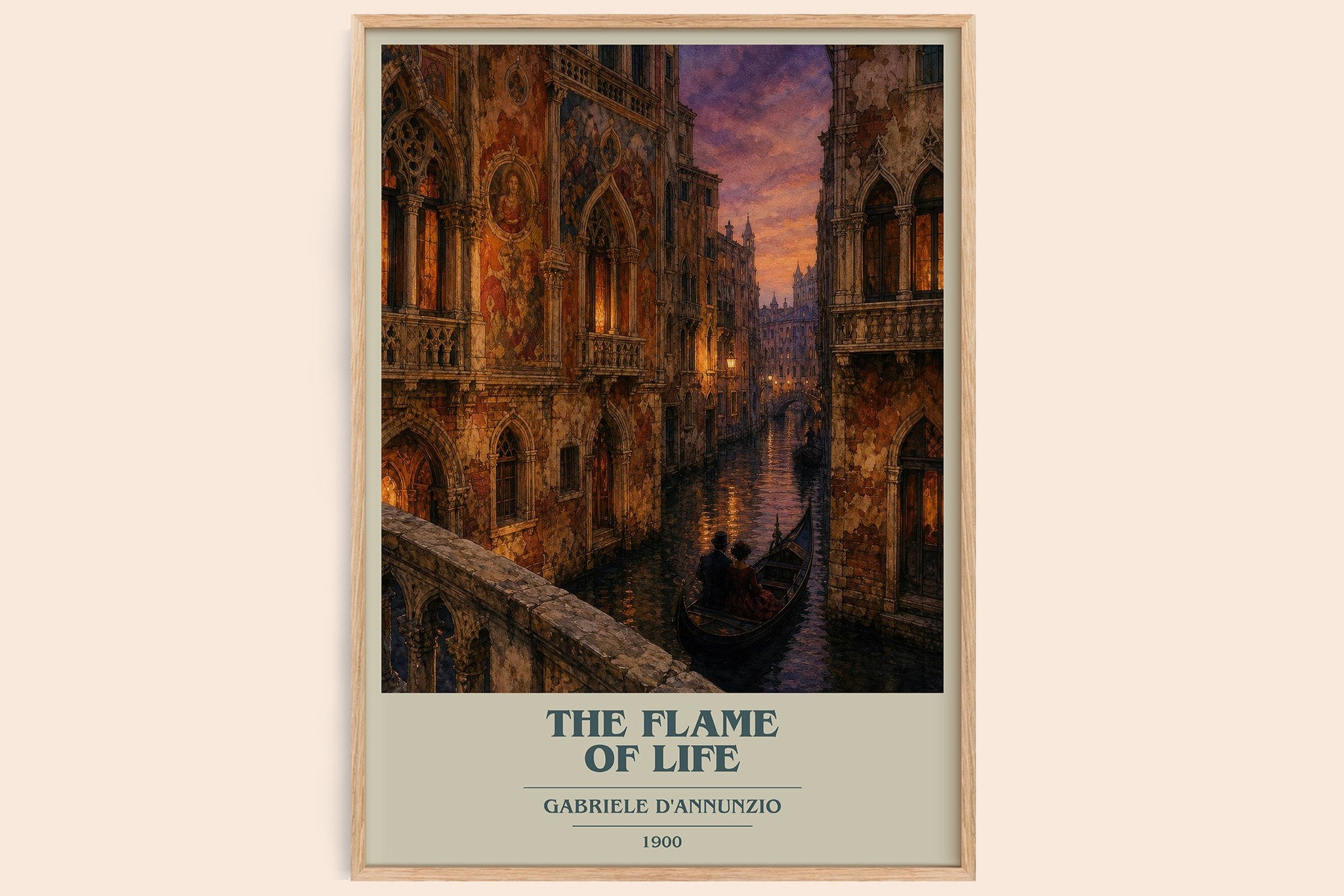 The Flame Of Life Book Cover Poster by Gabriele D'Annunzio