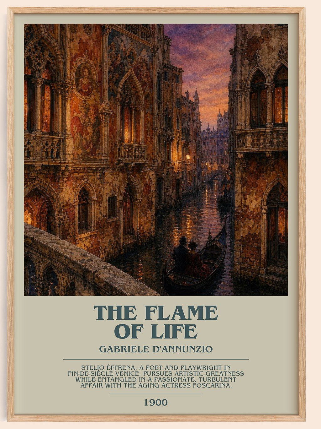 The Flame Of Life Bookish Wall Art by Gabriele D'Annunzio – framed poster