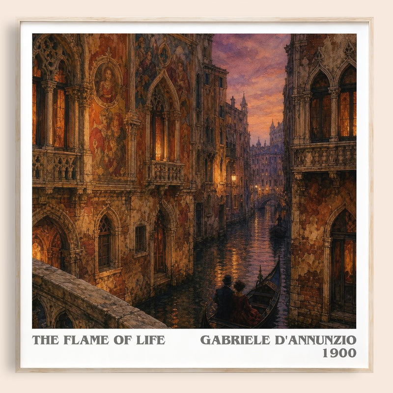 The Flame Of Life literary book poster by Gabriele D'Annunzio – framed literary art print