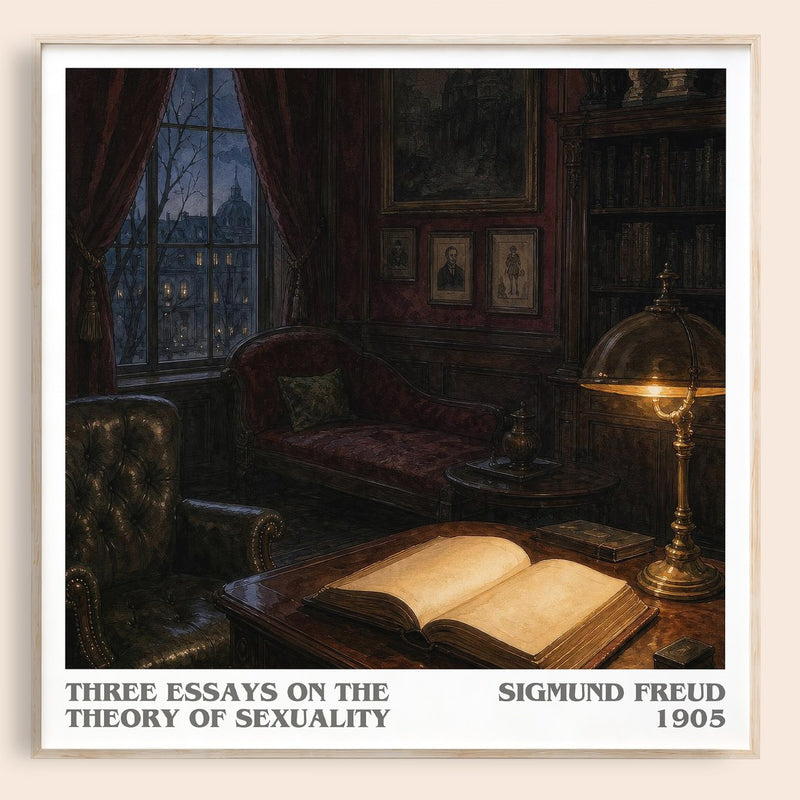 Three Essays on the Theory of Sexuality literary book poster by Sigmund Freud – framed literary art print