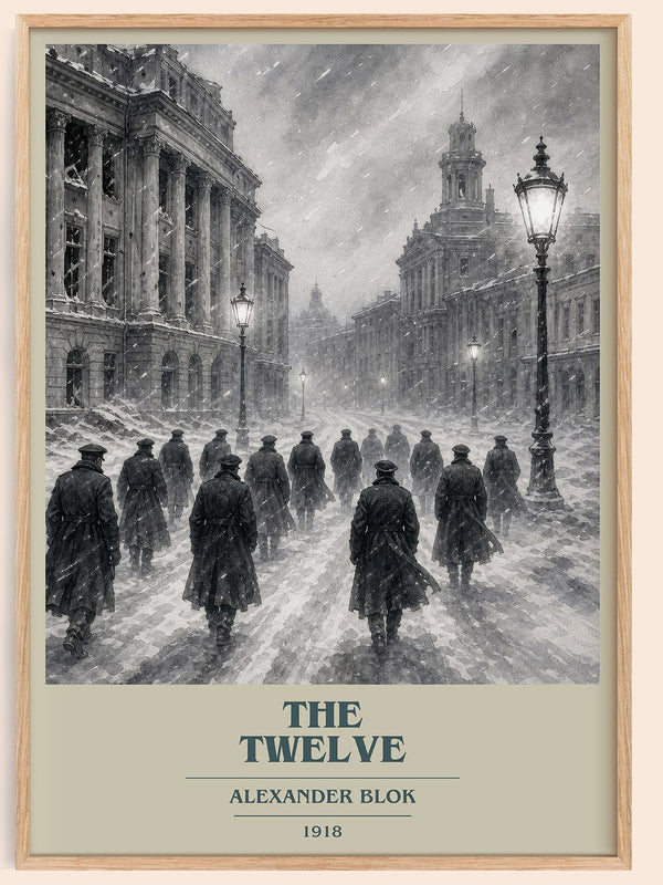 The Twelve book cover book poster by Alexander Blok – framed literary art print