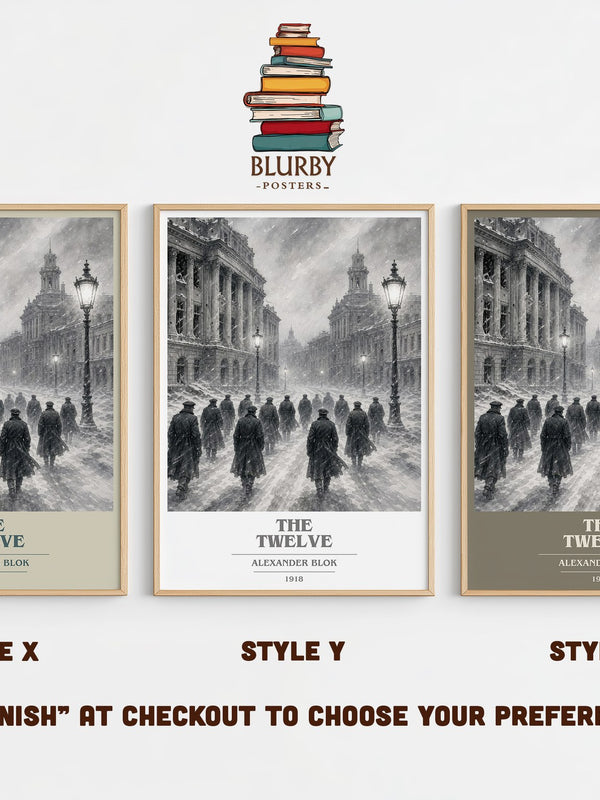 The Twelve book cover print in frame leaning in hallway – poetry wall art