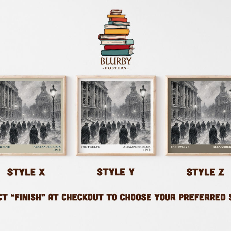 The Twelve literary print in frame leaning in hallway – poetry wall art