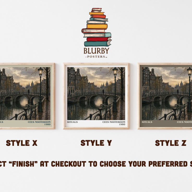Rituals literary print in frame leaning in hallway – literary fiction wall art