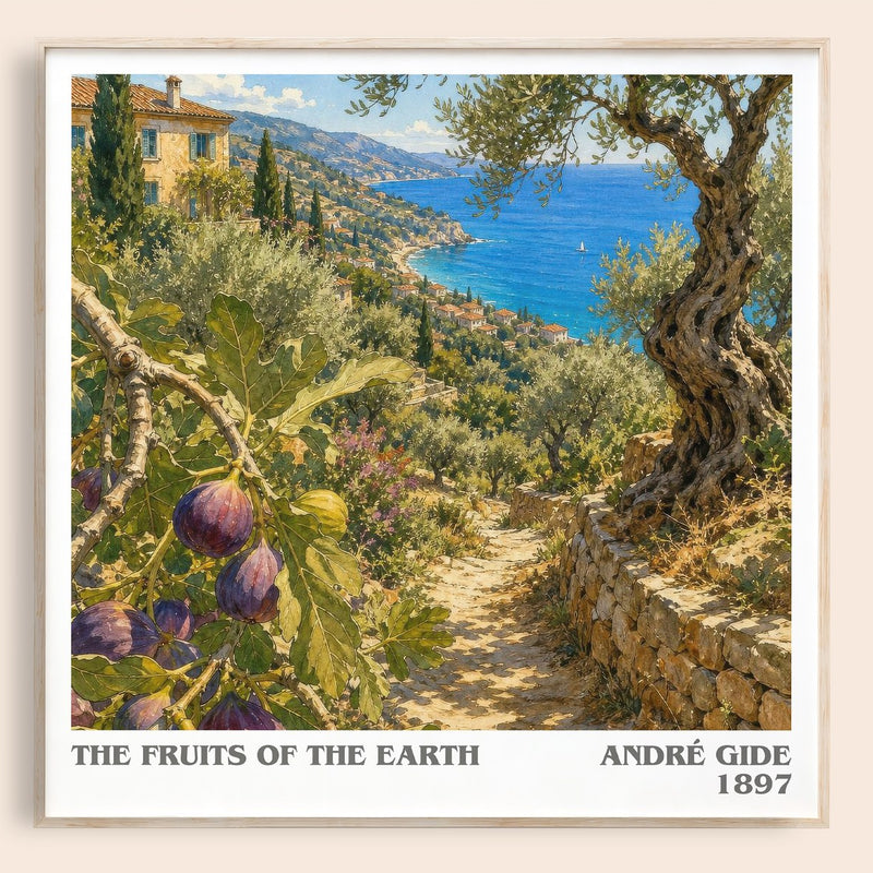 The Fruits of the Earth literary book poster by André Gide – framed literary art print