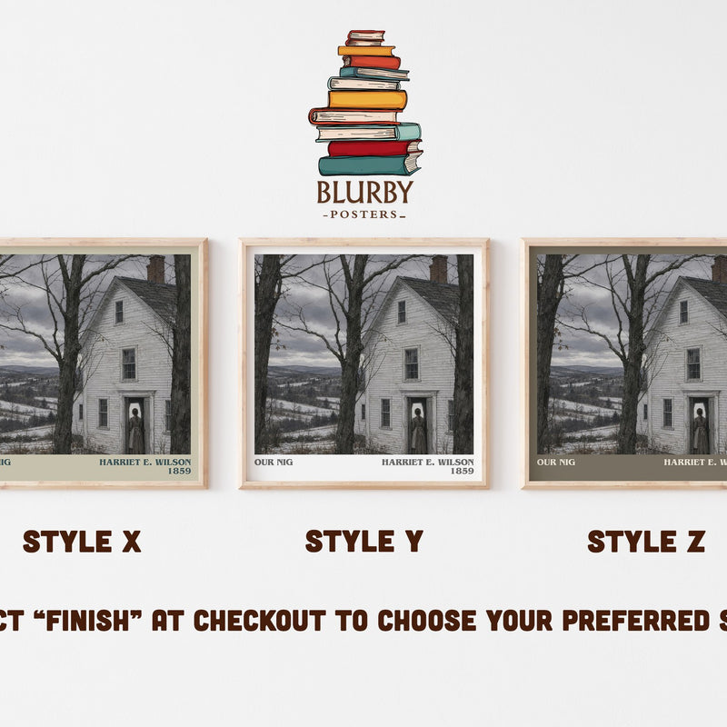 Our Nig literary print in frame leaning in hallway – historical fiction wall art