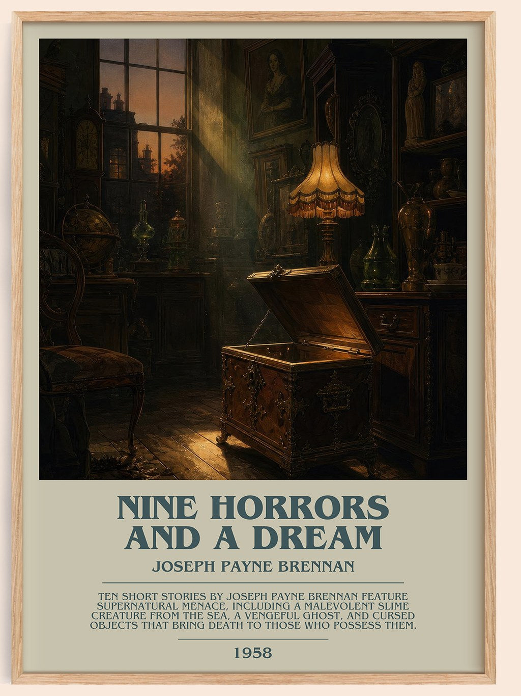 Nine Horrors And A Dream Bookish Wall Art by Joseph Payne Brennan – framed poster