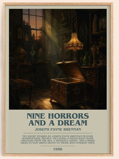 Nine Horrors And A Dream Bookish Wall Art by Joseph Payne Brennan – framed poster