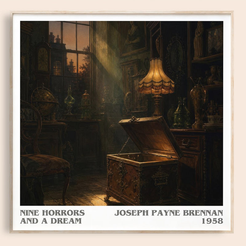 Nine Horrors And A Dream literary book poster by Joseph Payne Brennan – framed literary art print