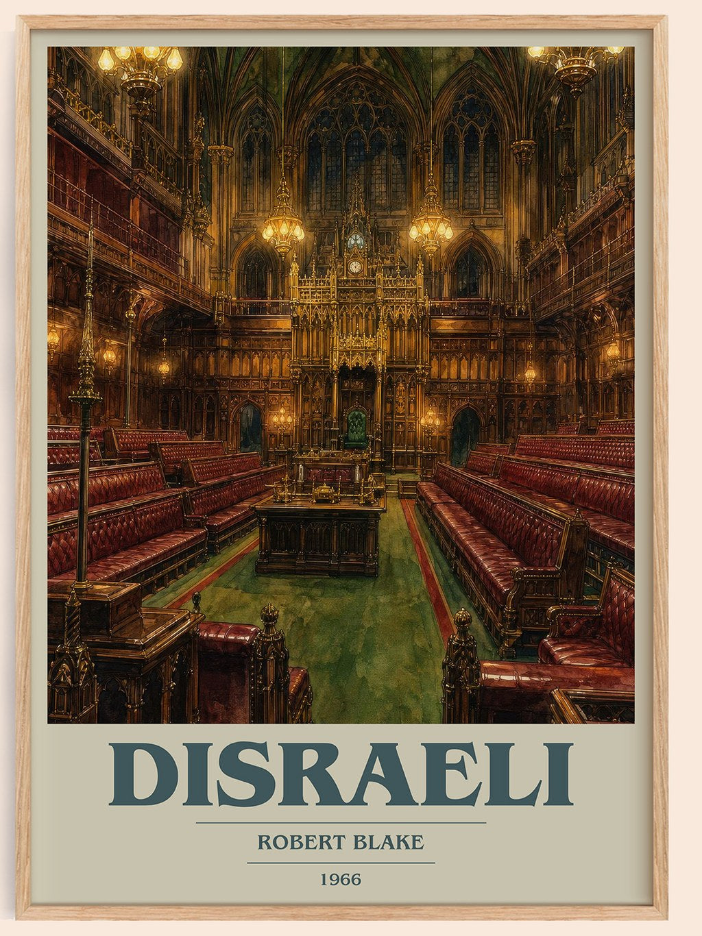 Disraeli book cover book poster by Robert Blake – framed literary art print