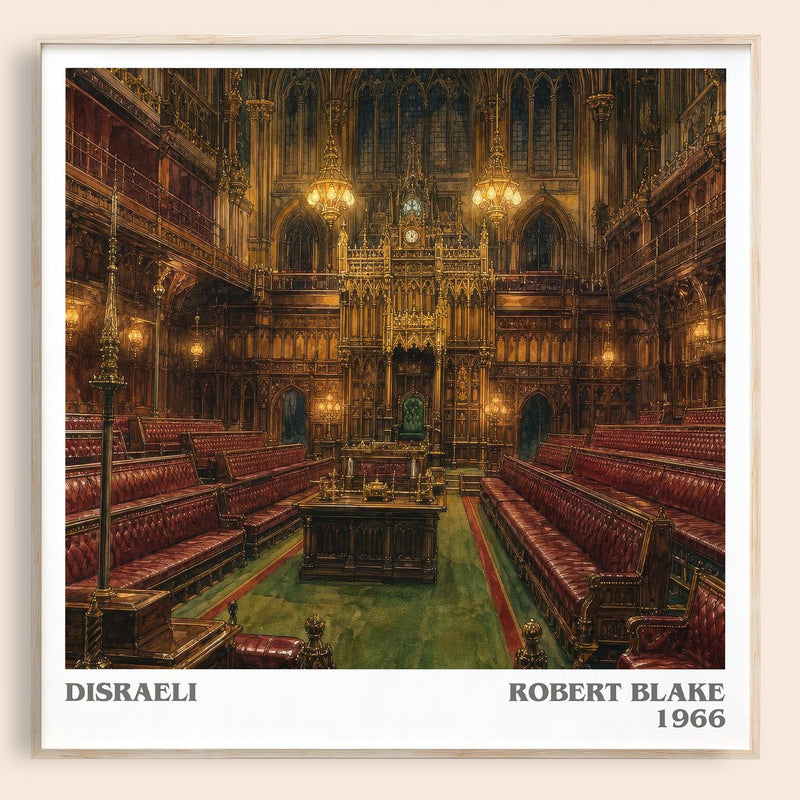 Disraeli literary book poster by Robert Blake – framed literary art print