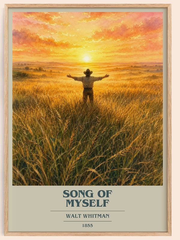 Song Of Myself book cover book poster by Walt Whitman – framed literary art print