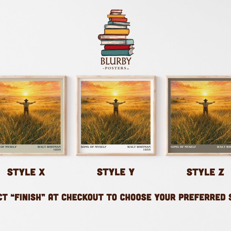 Song Of Myself literary print in frame leaning in hallway – poetry wall art