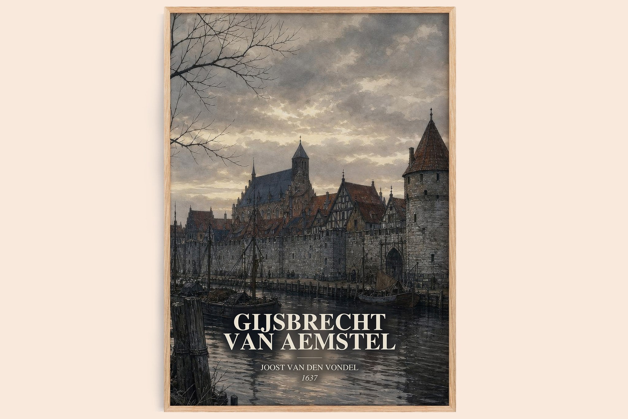 Gijsbrecht Van Aemstel Book Watercolour Illustration by J. Vondel