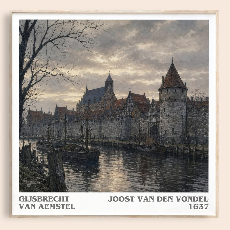 Gijsbrecht Van Aemstel literary book poster by Joost van den Vondel – framed literary art print