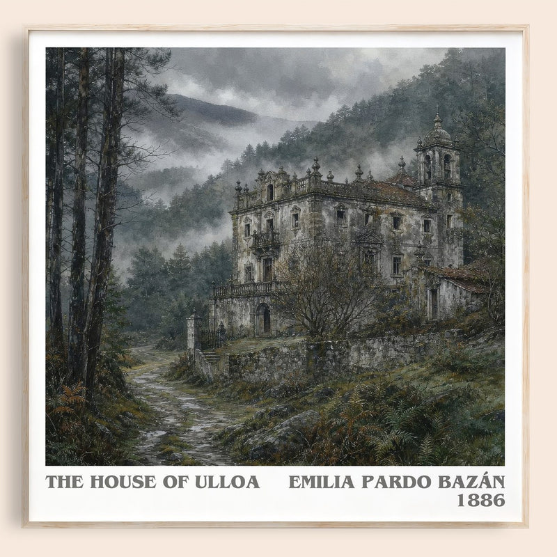 The House of Ulloa literary book poster by Emilia Pardo Bazán – framed literary art print