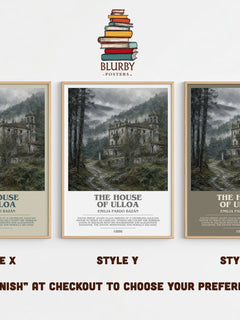 The House of Ulloa Bookish Wall Art by Emilia Pardo Bazán – Style X, Y and Z side by side – choose your finish