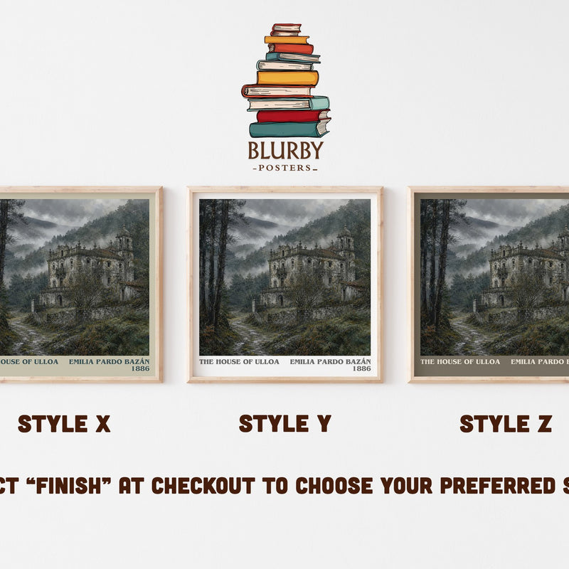 The House of Ulloa literary print in frame leaning in hallway – literary fiction wall art