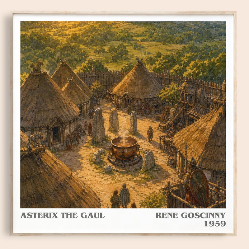 Asterix the Gaul literary book poster by Rene Goscinny – framed literary art print