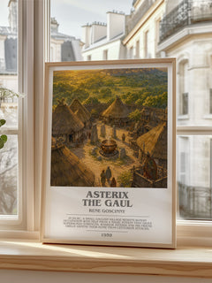 Asterix the Gaul Bookish Wall Art by Rene Goscinny – framed print by a bright window