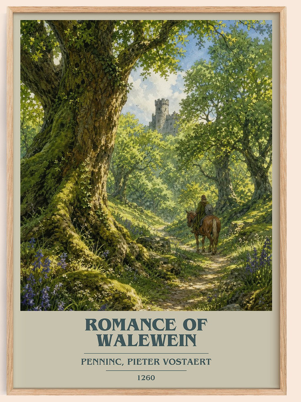 Romance Of Walewein book cover book poster by Penninc, Pieter Vostaert – framed literary art print